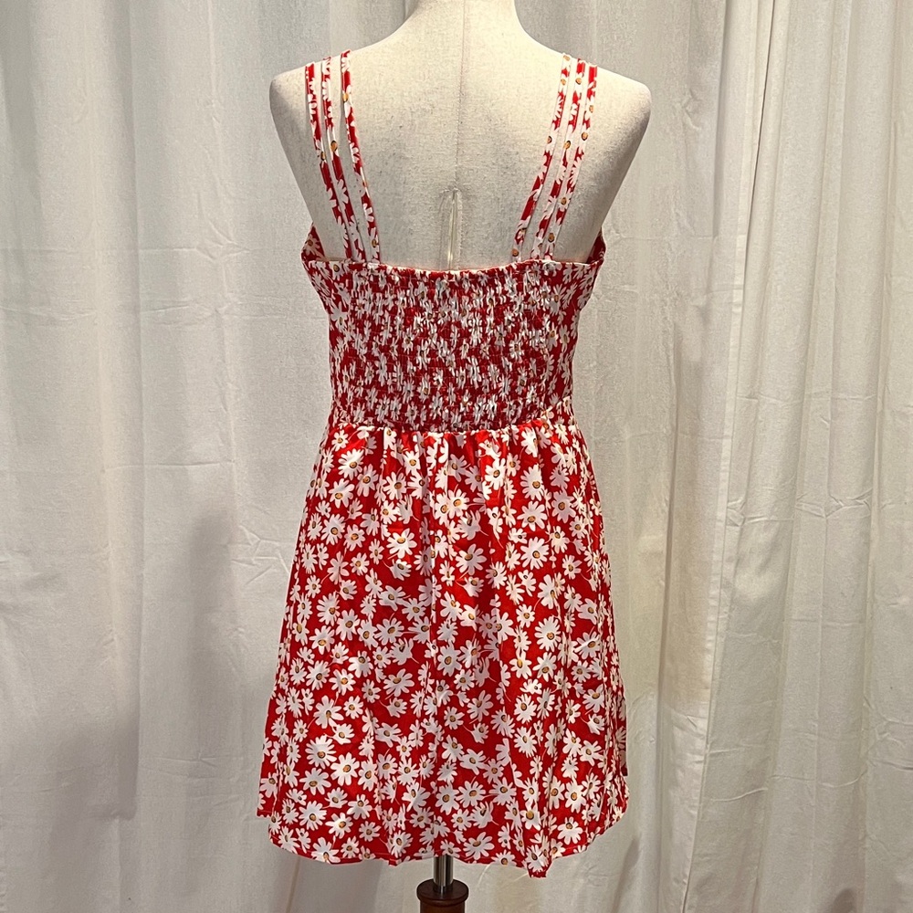 Floral Red and White Dress - Picture 2 of 9